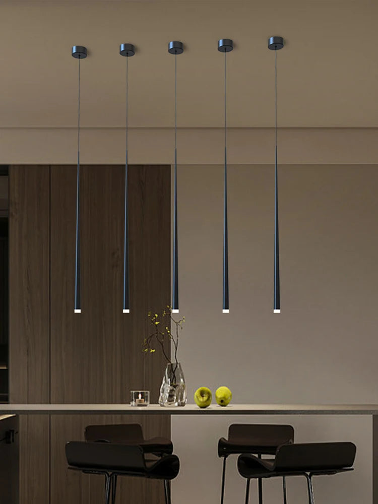 Modern LED Staircase Chandelier Conical Pendant Lamp