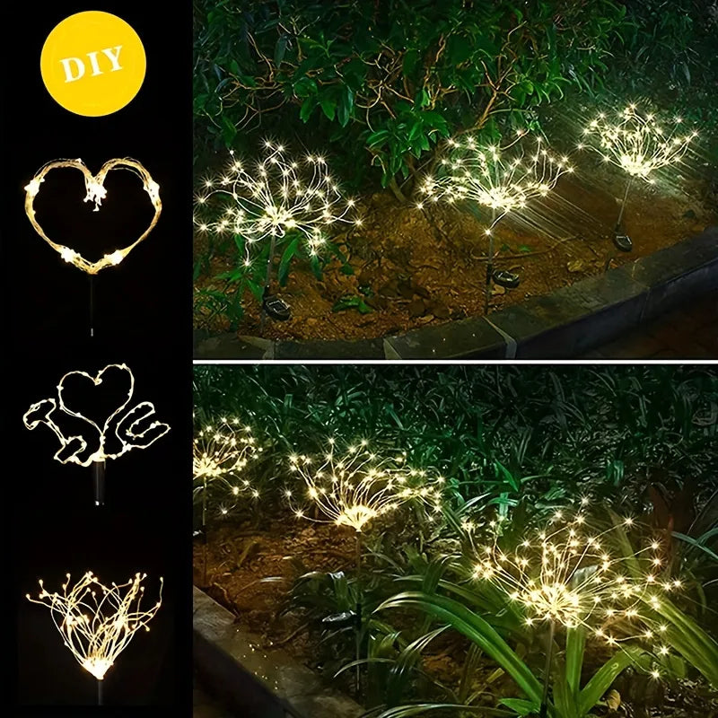 1PC Solar Fireworks Outdoor Grass Lamp