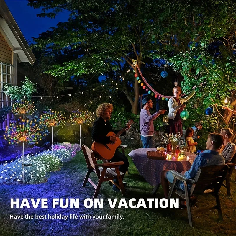 1PC Solar Fireworks Outdoor Grass Lamp