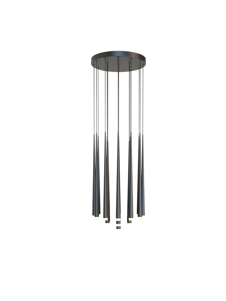 Modern LED Staircase Chandelier Conical Pendant Lamp