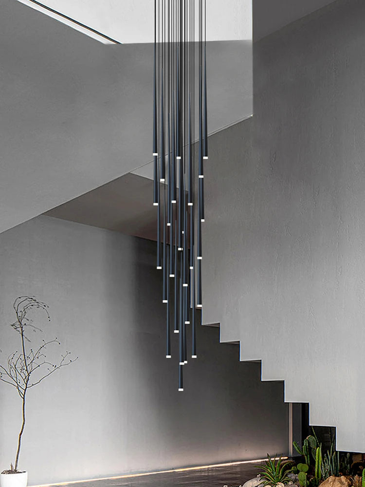 Modern LED Staircase Chandelier Conical Pendant Lamp