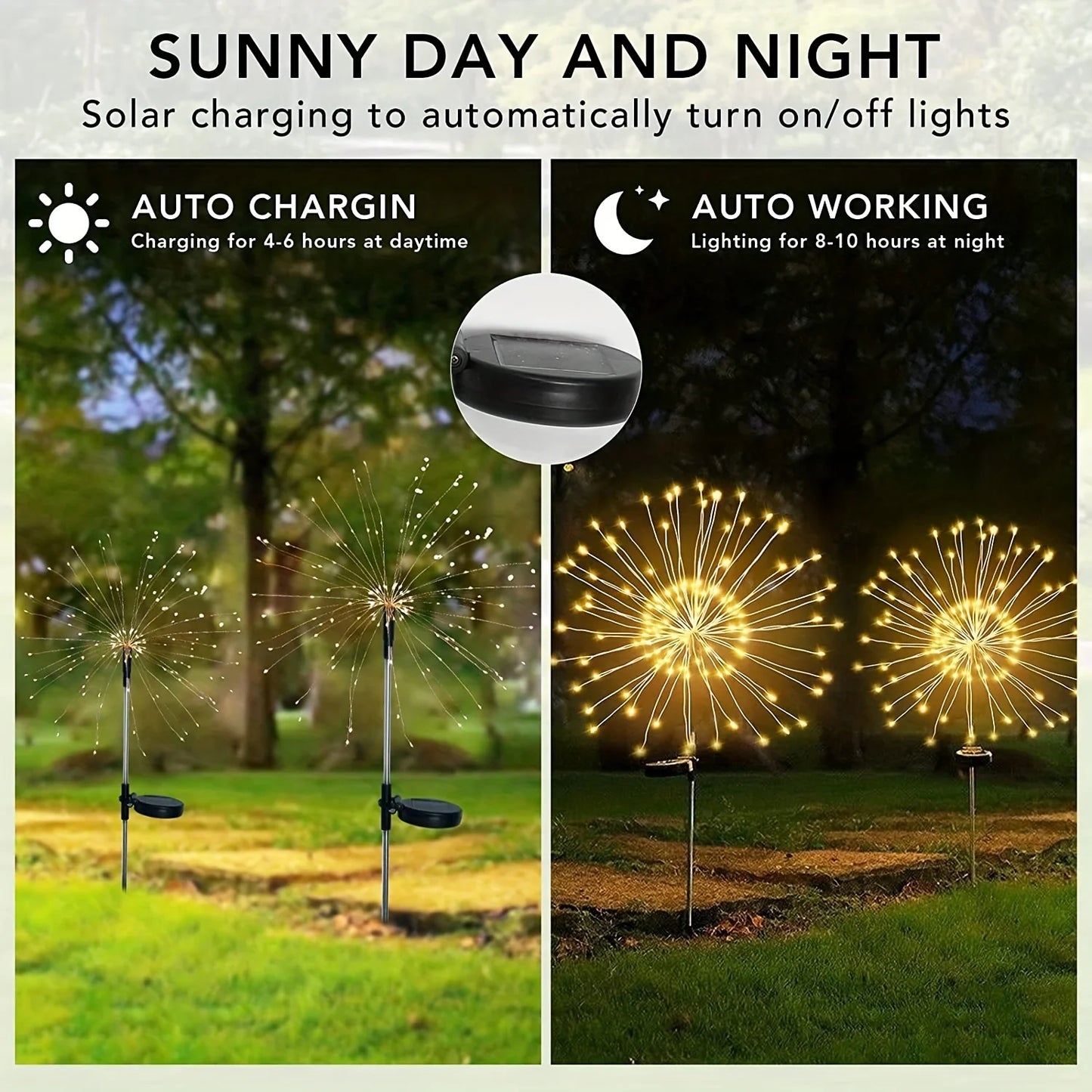 1PC Solar Fireworks Outdoor Grass Lamp