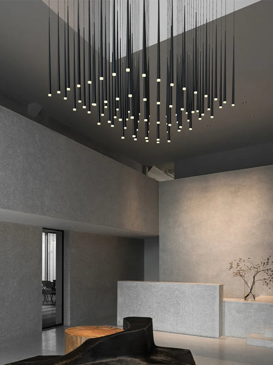 Modern LED Staircase Chandelier Conical Pendant Lamp