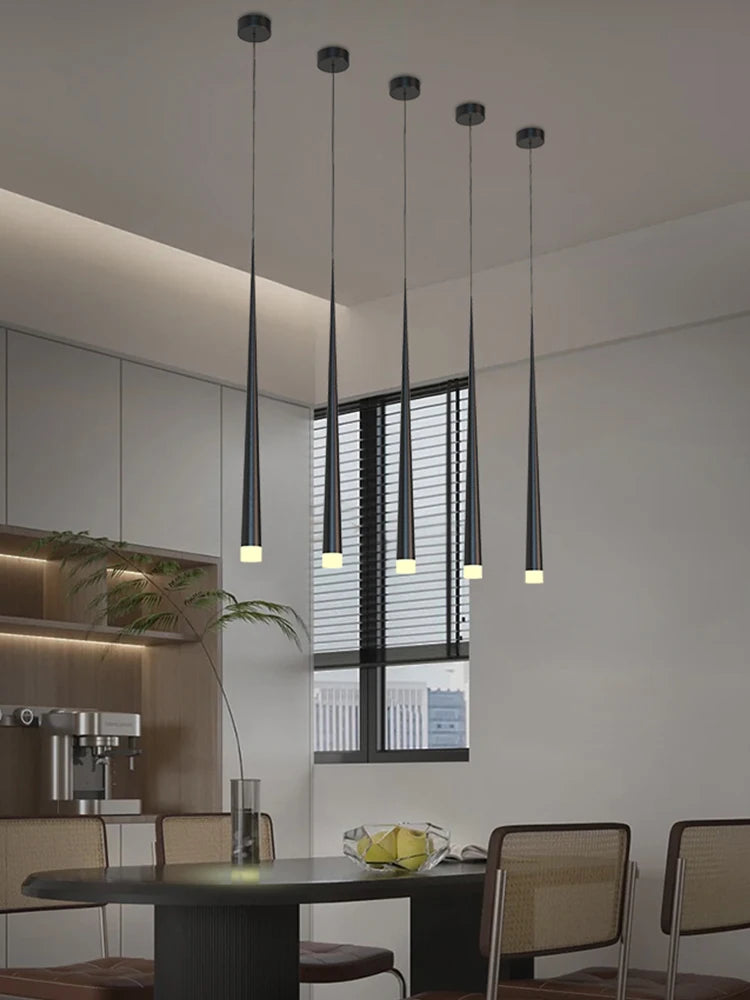 Modern LED Staircase Chandelier Conical Pendant Lamp