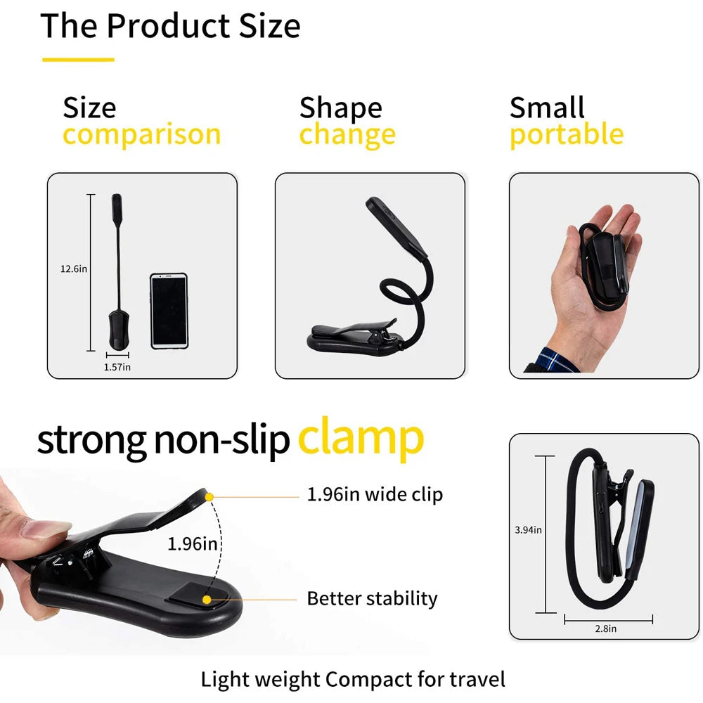 Usb Rechargeable 7-Led Reading Light