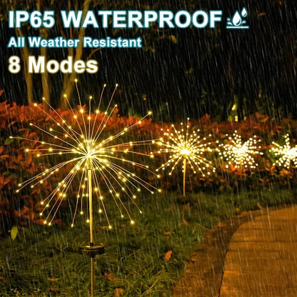 1PC Solar Fireworks Outdoor Grass  Lamp