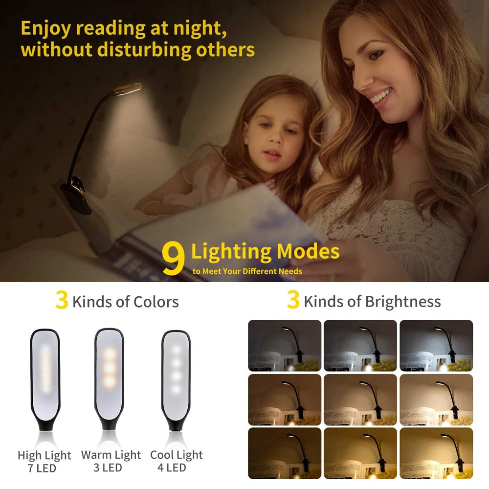 Usb Rechargeable 7-Led Reading Light