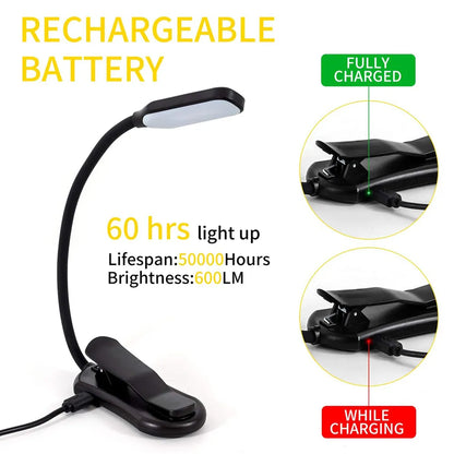 Usb Rechargeable 7-Led Reading Light