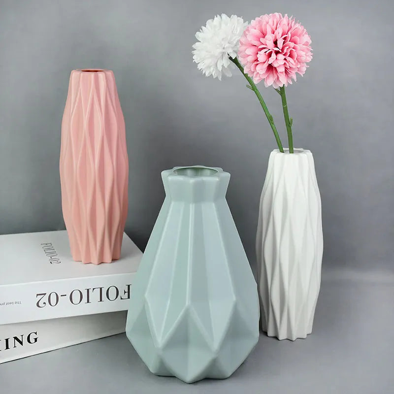 Nordic-Inspired Plastic Flower Vase