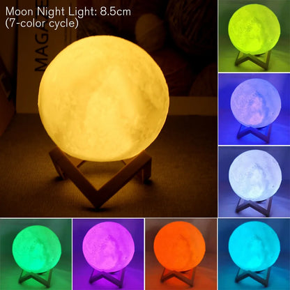 Starry Moon Nightlight with Stand