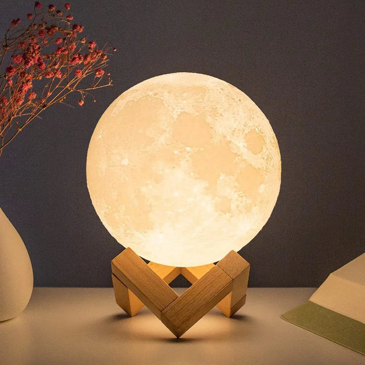 Starry Moon Nightlight with Stand