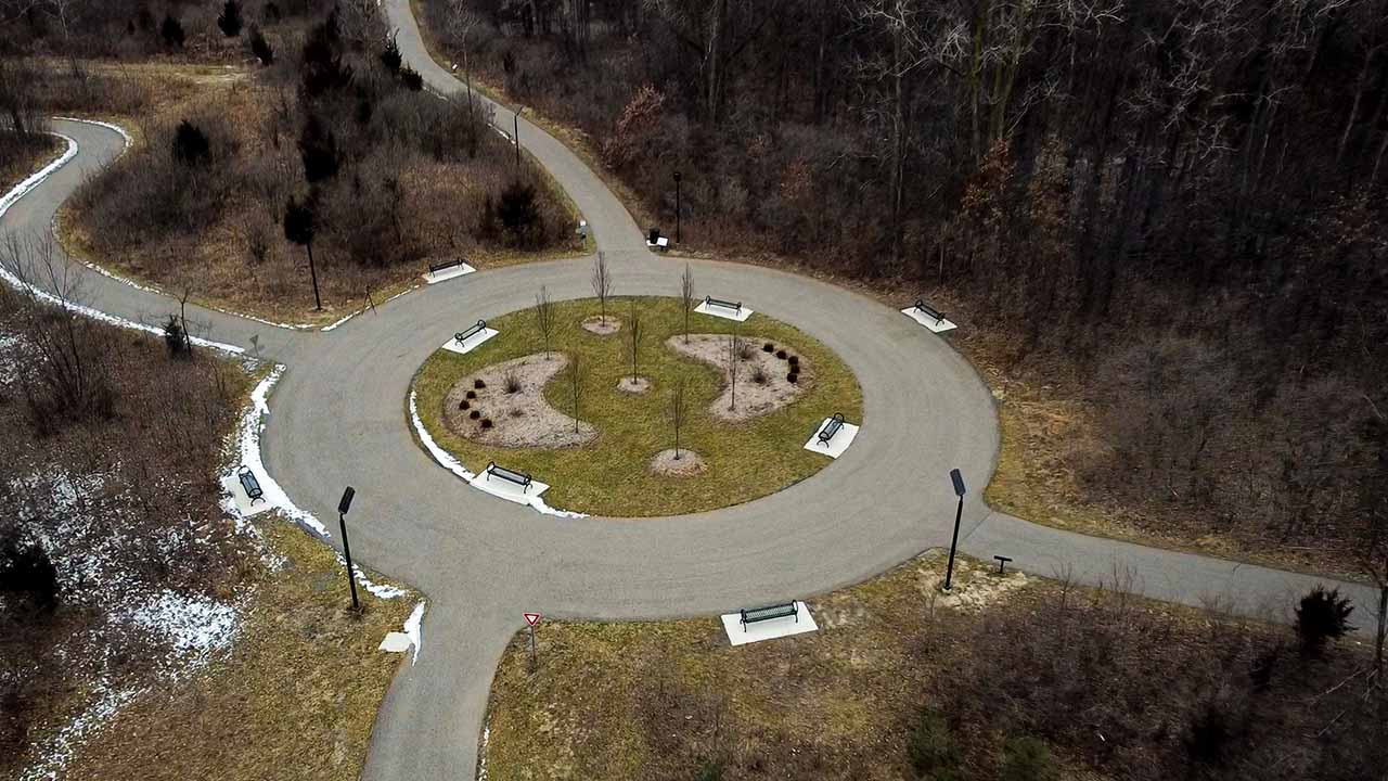 SOLTECH solar lighting aerial project view