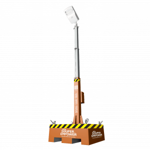 SUPER EMPOWER TEMPO solar light tower in orange finish