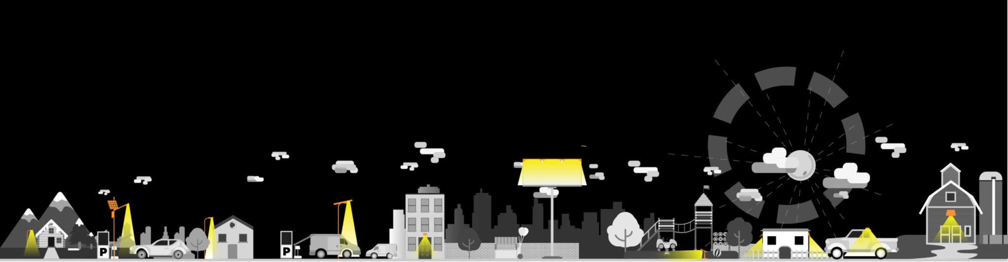 SOLTECH commercial solar LED lighting applications — parking lots, streets, parks and more